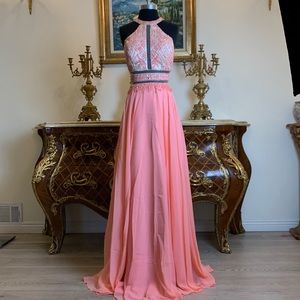 Women‘a formal Illusion rhinestone evening prom dress